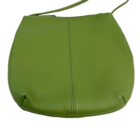 Stone Mountain Crossbody Purse Bag Green Pebble Leather 8" x 7" - Picture 5 of 10